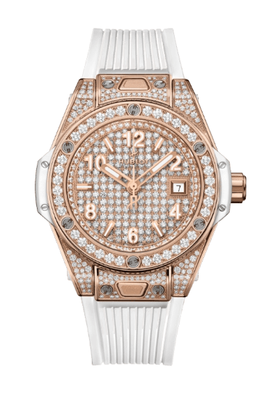 Hublot Big Bang One Click King Gold White Full Pavé - 33mm, 18k Gold, Diamonds