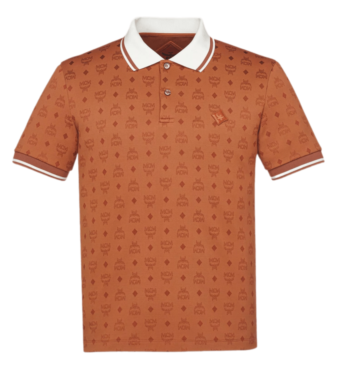 MCM Piqué Polo in Monogram Jacquard - Cognac