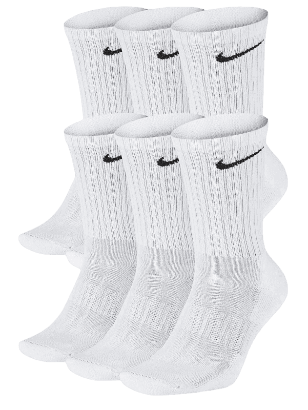 Nike Everyday Plus Cushioned Crew Socks (6 Pairs) - White