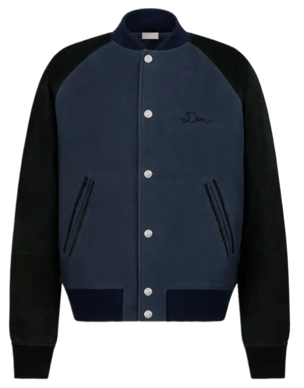 Dior Ribbon Varsity Jacket - Blue Lambskin Suede and Cotton