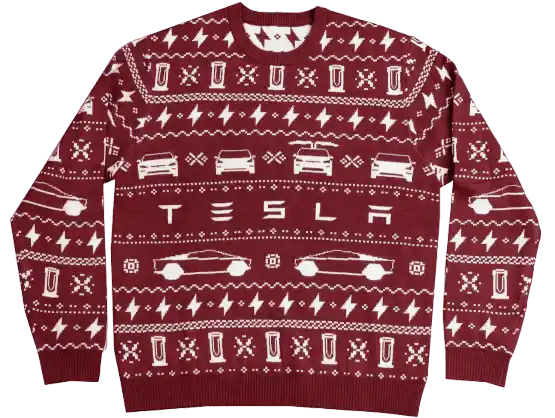 Tesla Model X-mas Sweater - Merlot