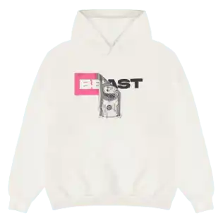 Mr Beast Dollar Bill Hoodie - Off White
