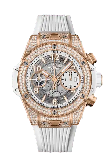 Hublot Big Bang Unico King Gold White Pavé - 42mm, 18k Gold, Diamonds