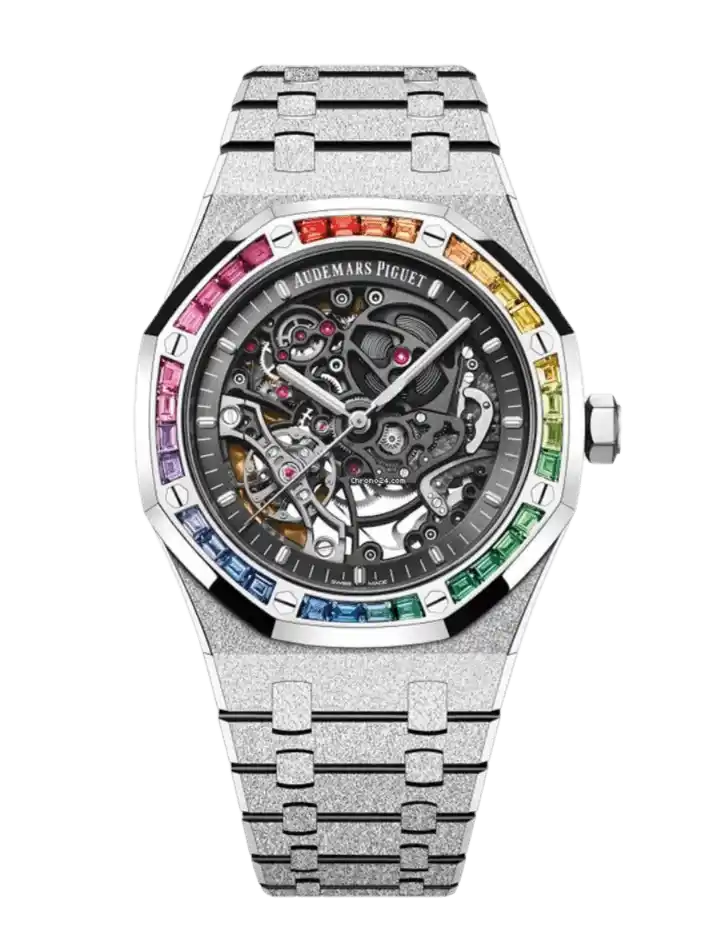 Audemars Piguet Royal Oak Frosted Gold Double Balance Wheel Openworked “Rainbow” - 41mm, White Gold (2022)