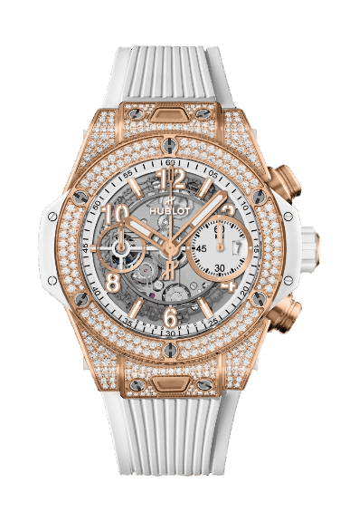 Hublot Big Bang Unico King Gold White Pavé - 42mm, 18k Gold, Diamonds