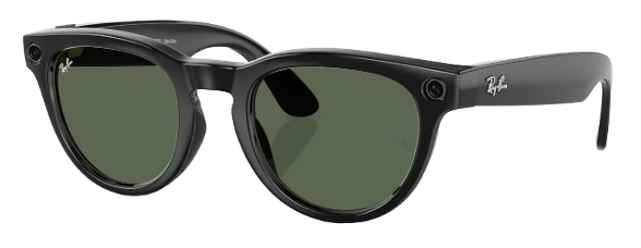Ray-Ban | Meta Low Bridge Fit Headliner - Shiny Black/Green