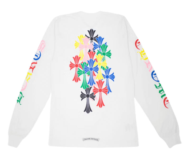 Chrome Hearts Multi Color Cross Cemetery L/S T-shirt - White