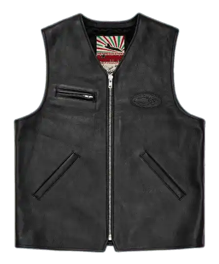 Corteiz Skydive Leather Vest - Black