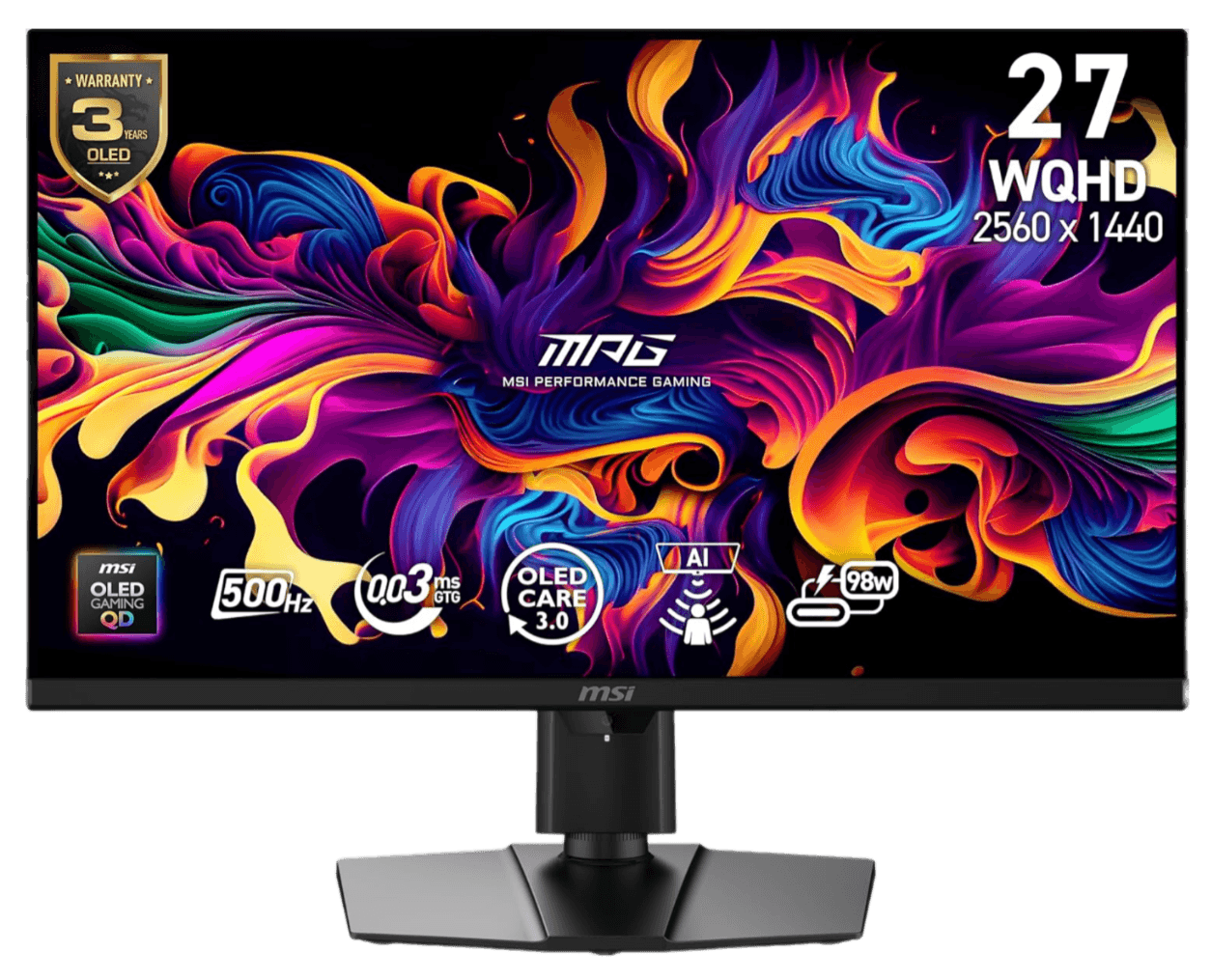 MSI MPG 271QR QD-OLED X50 27" QHD 500HZ Gaming Monitor
