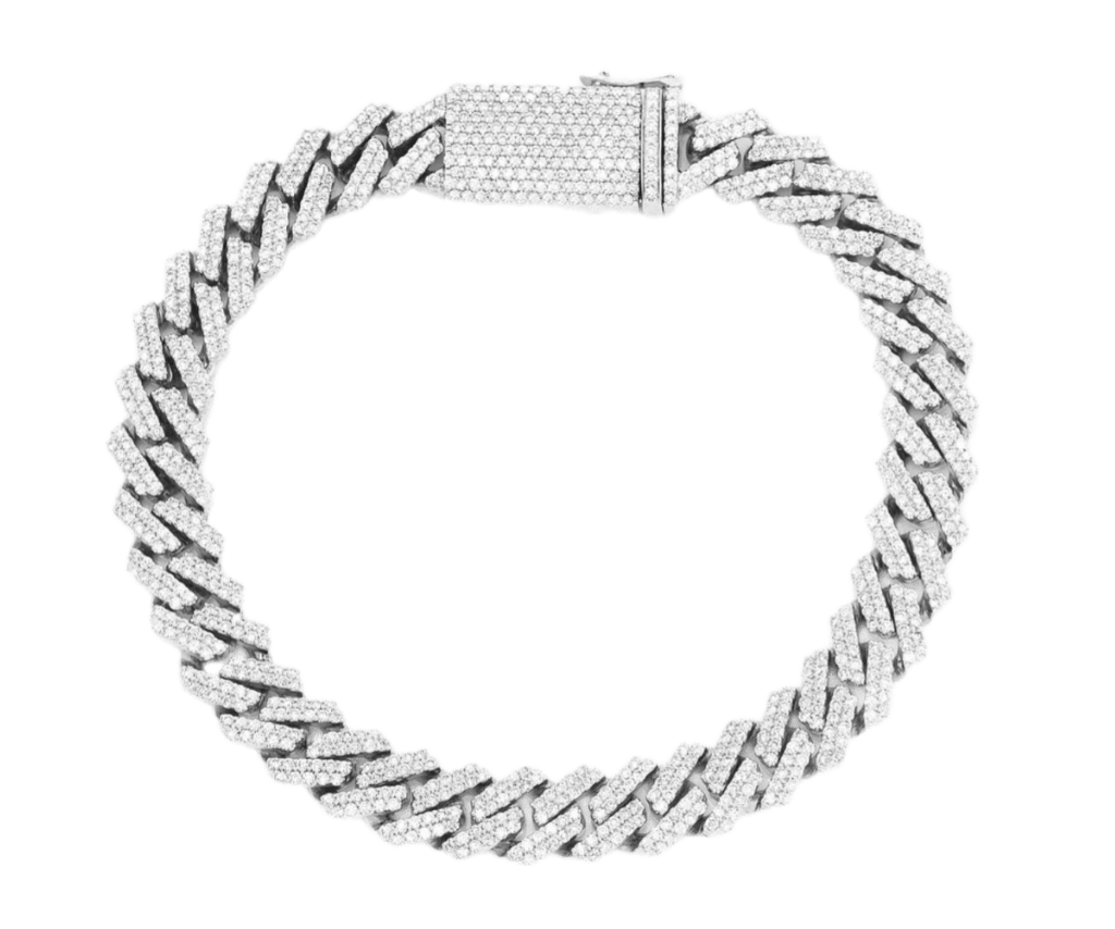 10MM Raised Miami Cuban Diamond Bracelet 14k Solid White Gold 6.00ctw