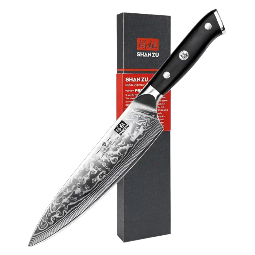 SHAN ZU Chef Knife 8 Inch Japanese Steel Damascus Kitchen Knife