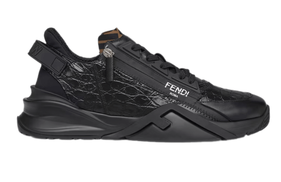Fendi Flow Sneakers Black Caiman Low-tops