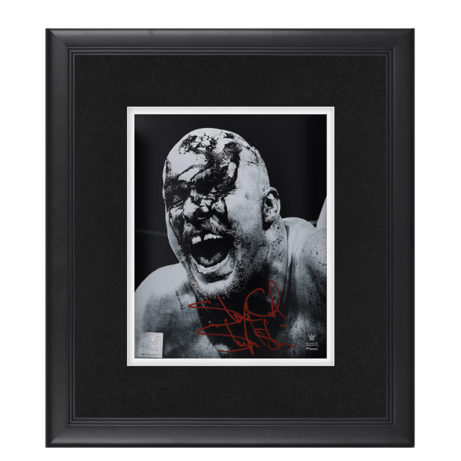 "Stone Cold" Steve Austin WWE Autographed Framed 8" x 10" Blood Close Up Photograph
