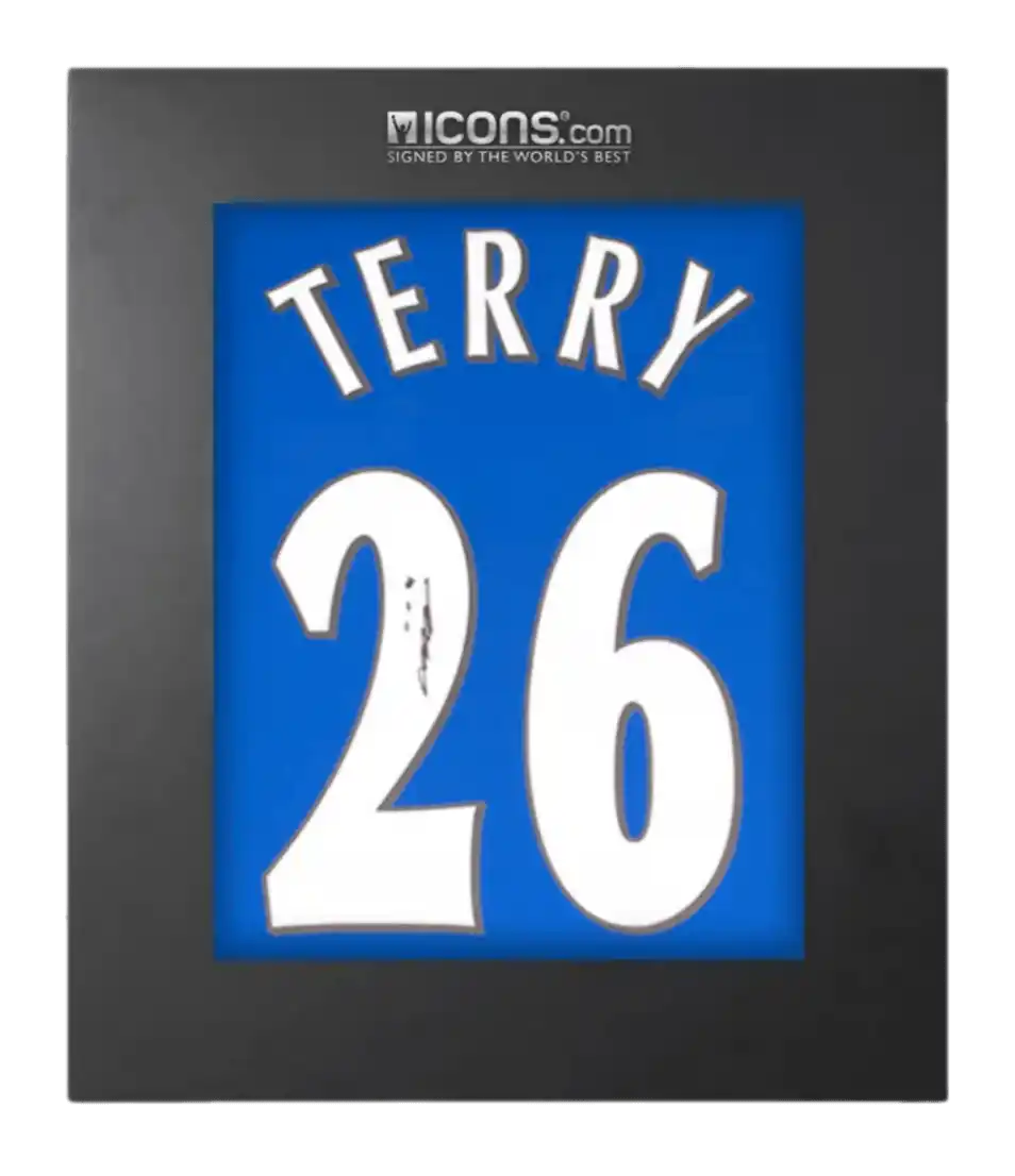 John Terry Chelsea FC Back Signed 1999-01 Home Shirt In Deluxe Packaging