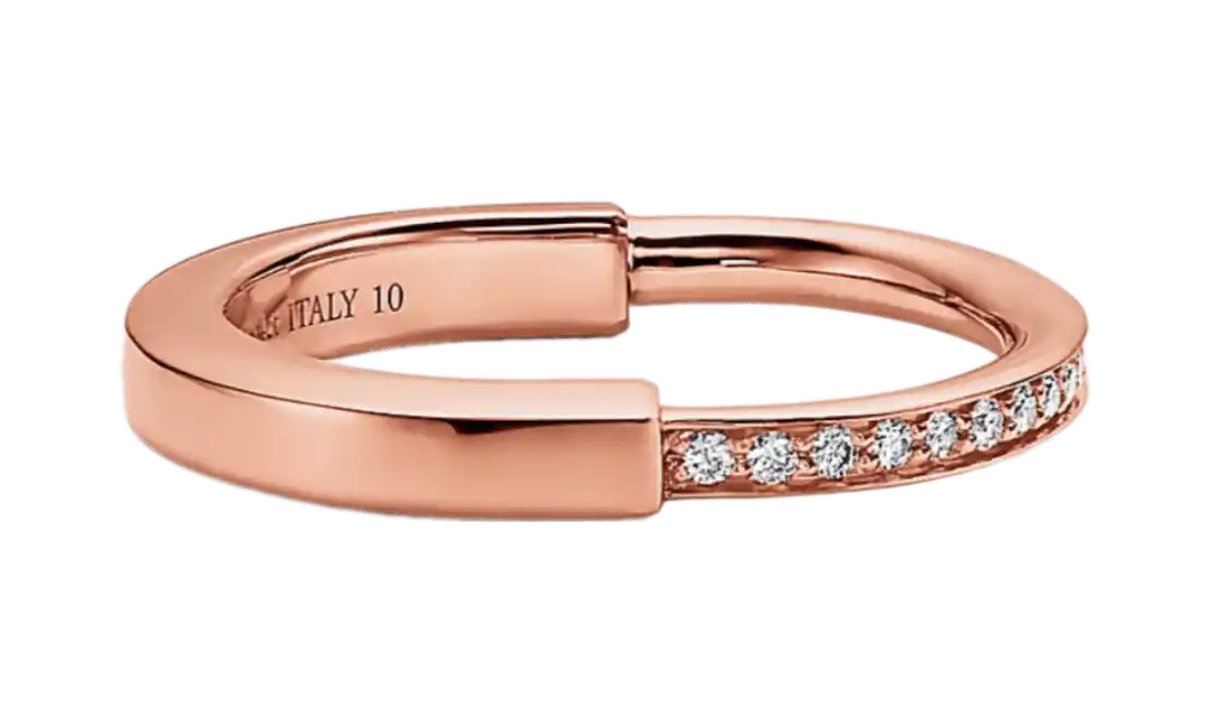 Tiffany Lock Ring - Rose Gold with Diamonds