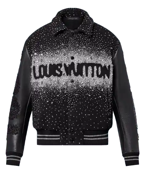 Louis Vuitton Made To Order Embroidered Varsity Blouson - Drak Grey
