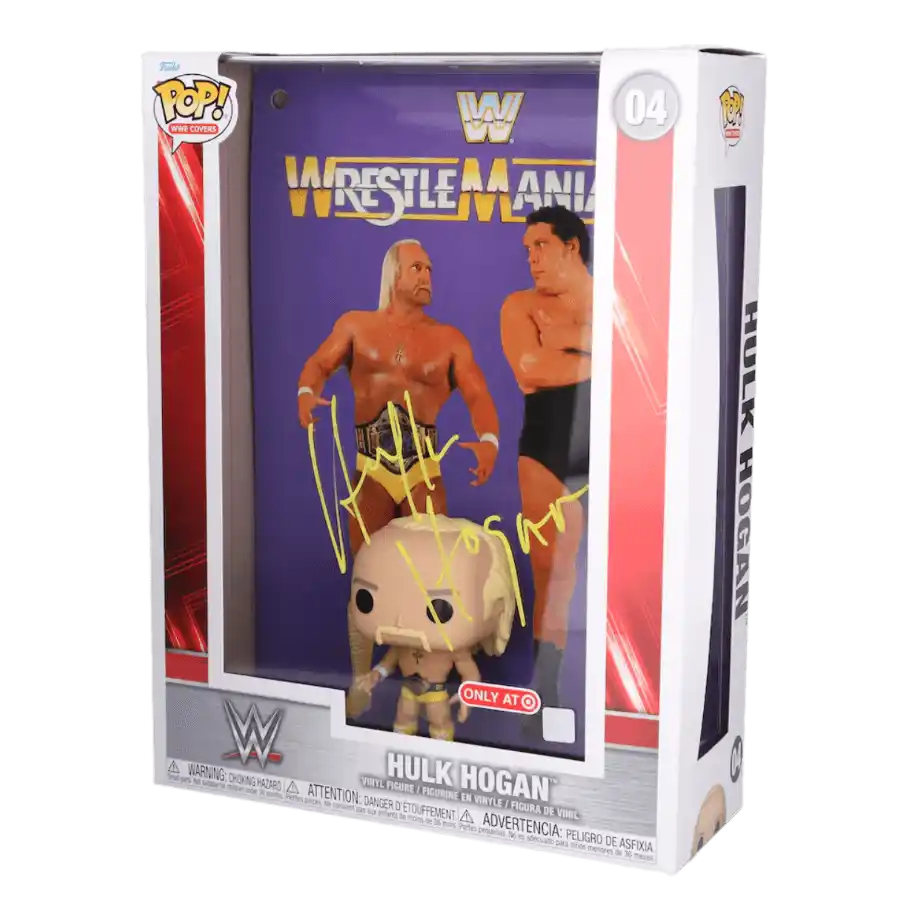 Hulk Hogan WWE Autographed WrestleMania 3 Pop Covers 4 Funko Pop! Vinyl Figure