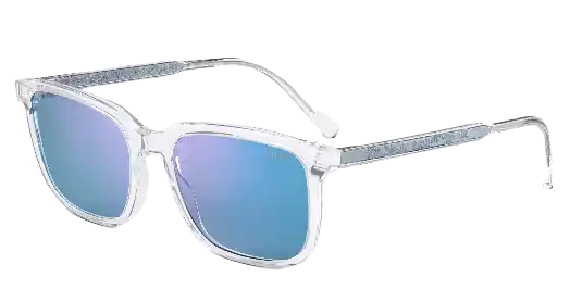 Dior INDIOR S11 Bioacetate - Crystal-Tone and Blue Rectangular Sunglasses