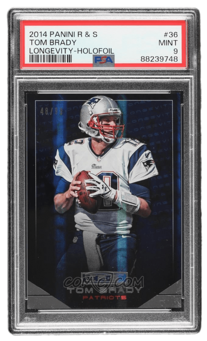 2014 Panini Rookies & Stars - Longevity Parallel Holofoil #36 - Tom Brady /99 PSA 9