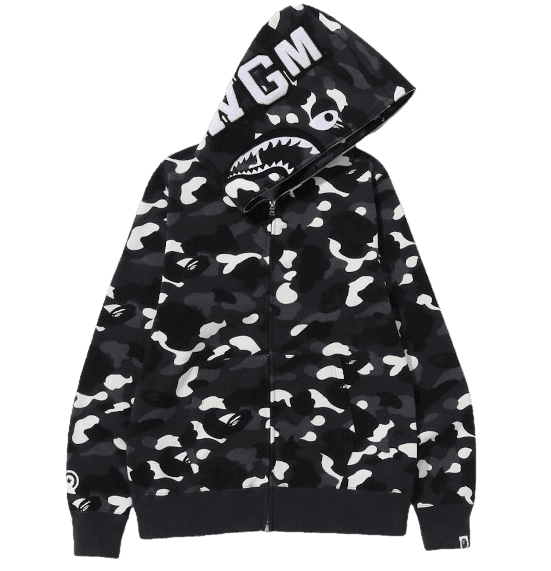 BAPE City Camo Shark Full Zip Hoodie (2023) - Black