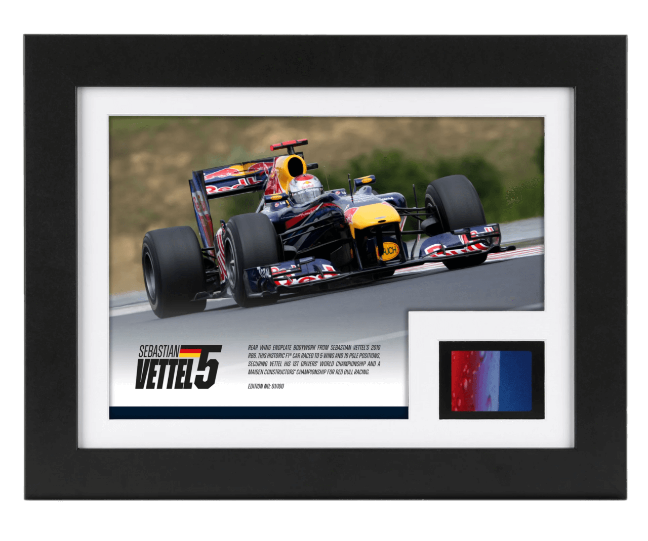 Limited Edition Sebastian Vettel 2010 Red Bull Racing 'Simply Cola' Bodywork & Photo