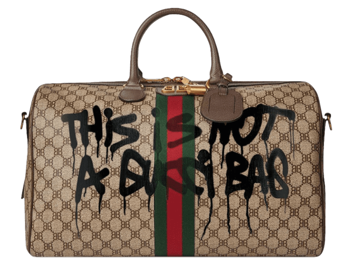 Gucci x Balenciaga The Hacker Project Graffiti Medium Duffle Bag - Beige