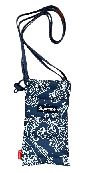 Supreme Puffer Neck Pouch - Blue Paisley