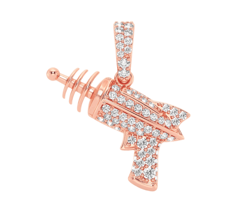 Raygun Diamond Pendant 14k Solid Rose Gold 0.33ctw