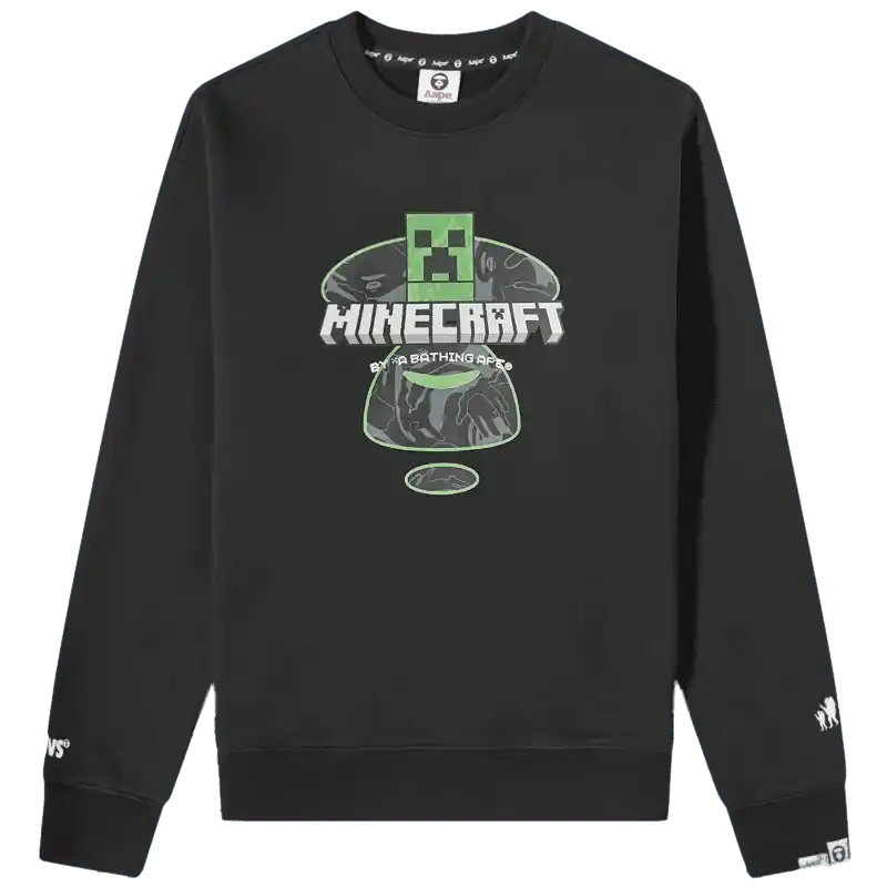 AAPE By A Bathing Ape x Minecraft Logo Sweatshirt - Black