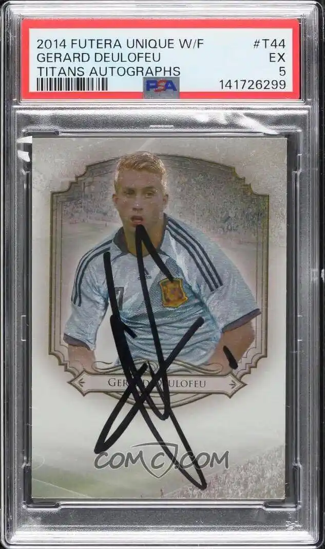 2014 Futera Unique World Football - Titans Autographs #T44 - Gerard Deulofeu /25 PSA 5