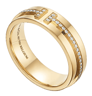 Tiffany Wide Diamond Ring - 18K Gold