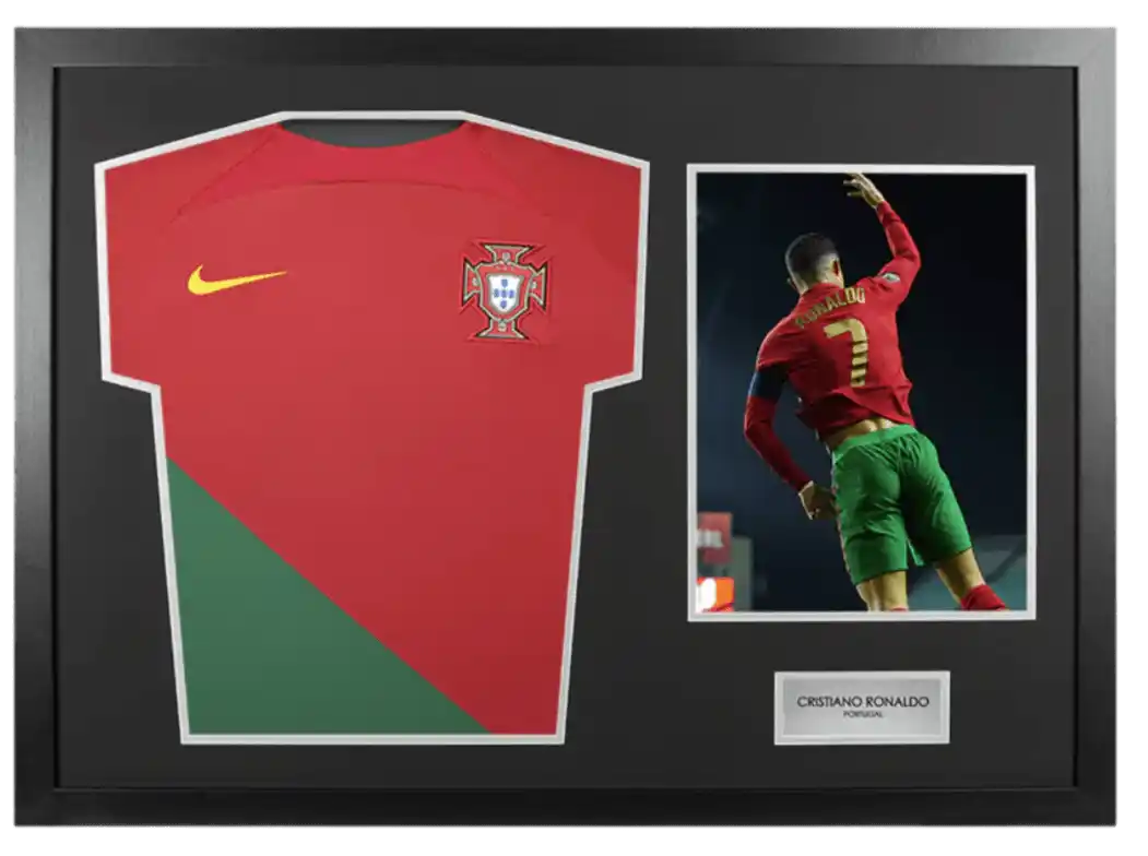 UNSIGNED Cristiano Ronaldo Portugal Shirt In Tribute Frame