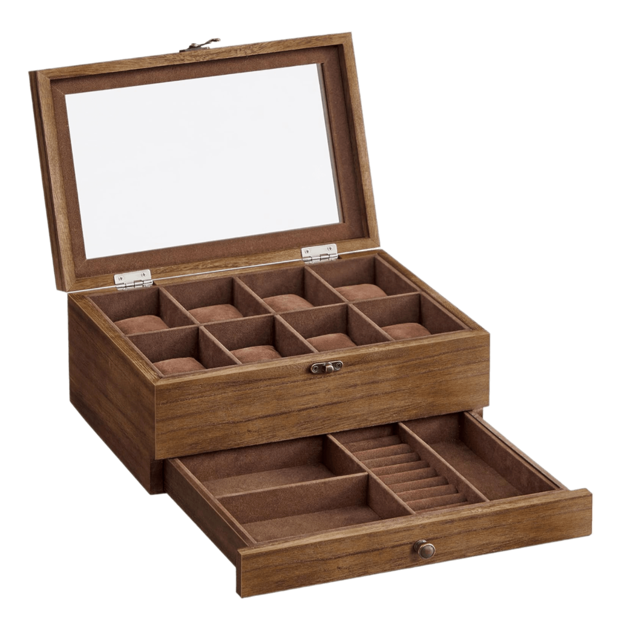 Watch Box with 8 Slots - Rustic Walnut