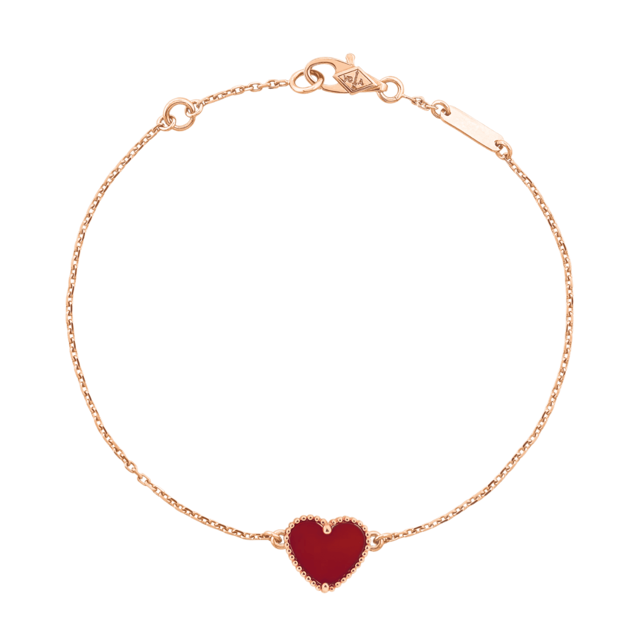 Van Cleef Sweet Hearts Bracelet - Rose Gold, Carnelian