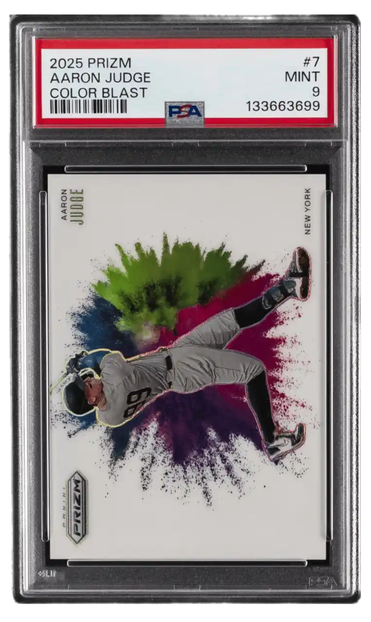 2025 Panini Prizm Color Blast 7 Aaron Judge PSA 9