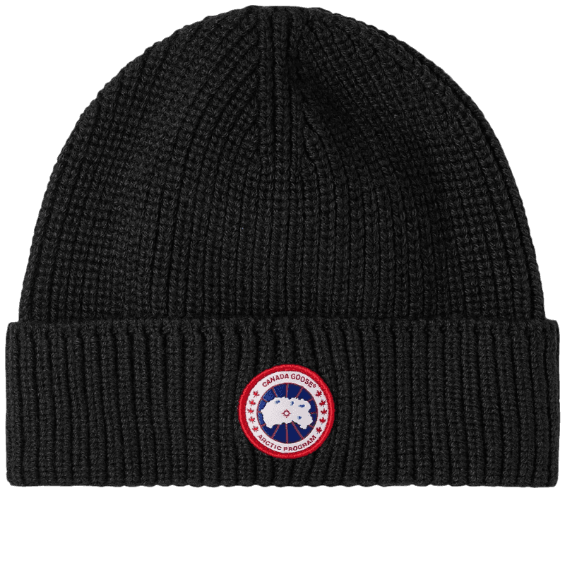 Canada Goose Logo Wool Beanie - Black