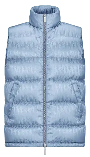 Dior Oblique Down Vest - Blue Technical Jacquard