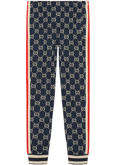 GG Jacquard Jogging Pant - Blue and Ivory