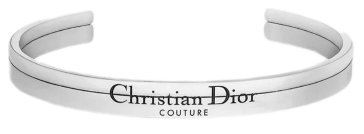 Christian Dior Couture Cut Bangle - Silver and Black Resin