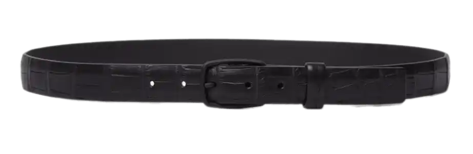 Loro Piana Alligator Balloon Belt - Black