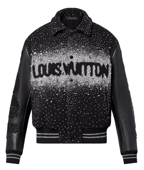 Louis Vuitton Made To Order Embroidered Varsity Blouson - Drak Grey