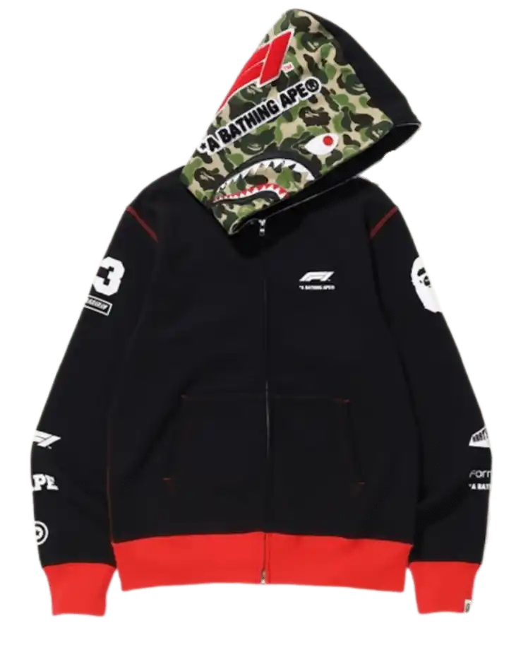 BAPE x F1 Shark Full Zip Hoodie - Black