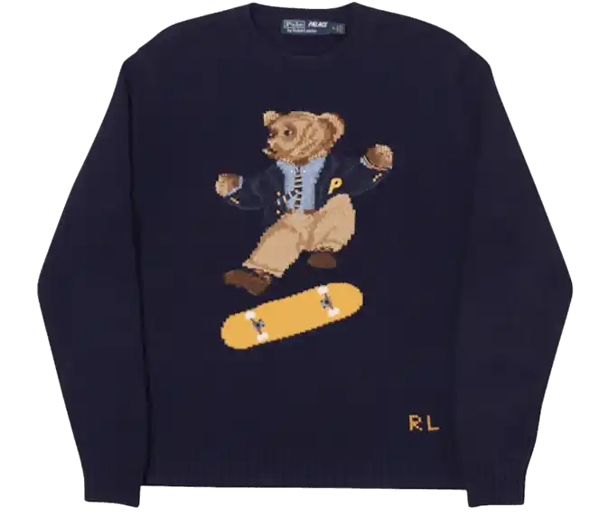 Palace Ralph Lauren Skate Polo Bear Sweater - Aviator Navy