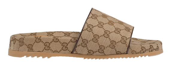 Gucci Men's GG Canvas Slide Sandal - Beige/Ebony