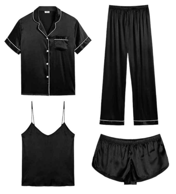 SWOMOG Womens Silk Satin Pajamas
