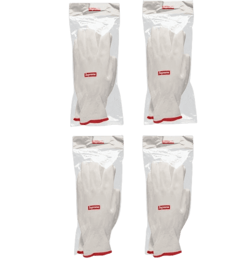 Supreme Rubberized Gloves 4x Lot FW20 Season Gift - White/Red