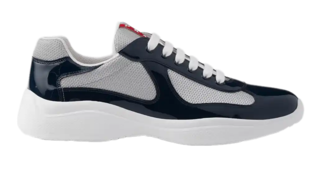 Prada Patent Leather and Technical Fabric America's Cup Sneakers - Royal Blue/Silver