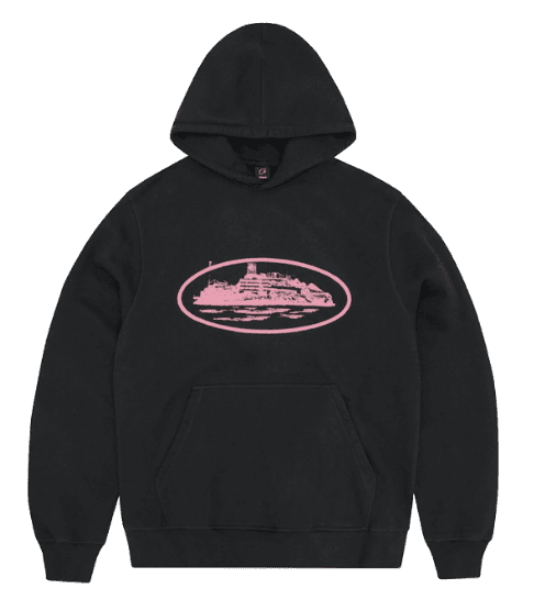 Corteiz Alcatraz V2 Hoodie - Black/Pink