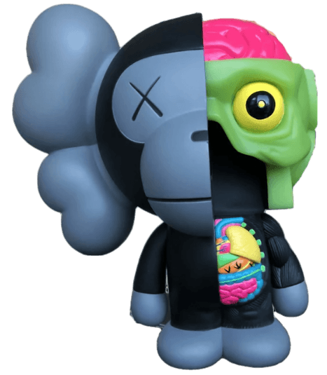 KAWS Bape Dissected Baby Milo Vinyl Figure - Black