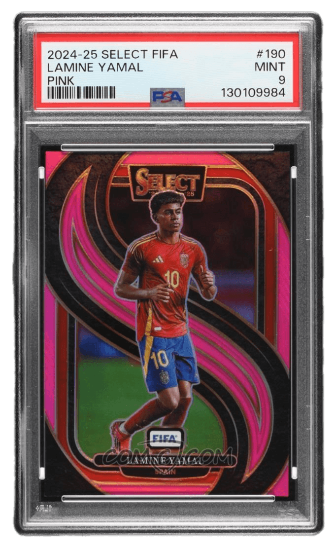 2024-25 Panini Select FIFA - Pink Prizm #190 - Mezzanine - Lamine Yamal /59 PSA 9